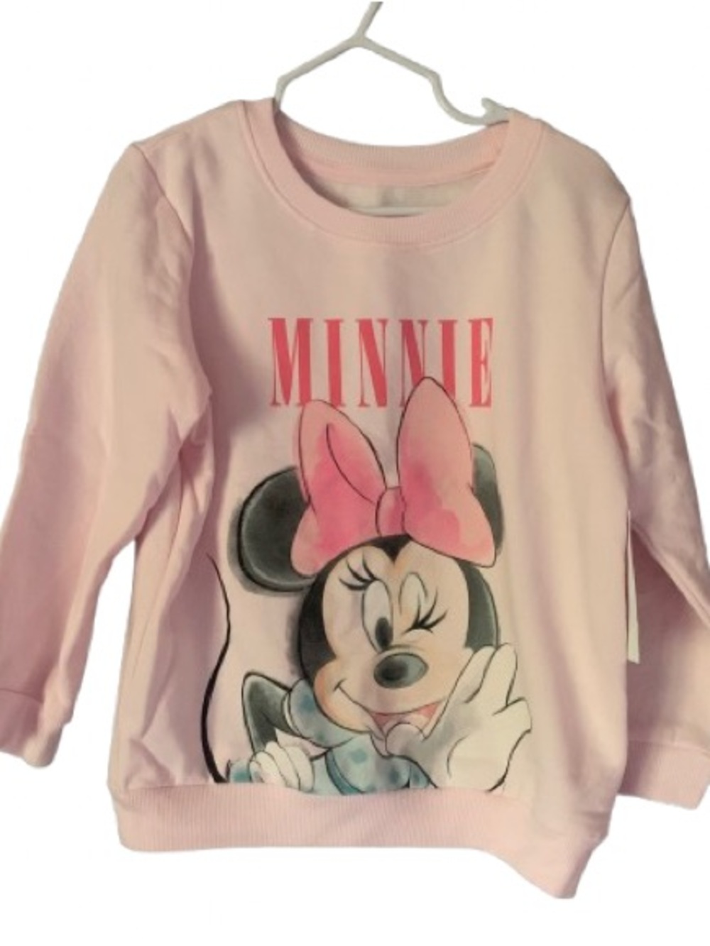 NWT. Disney Minnie Mouse Light Pink Crewneck Sweatshirt